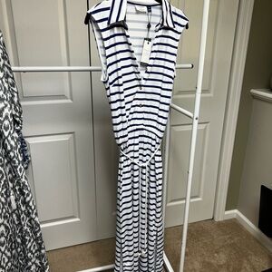 Talbots Blue and White‎ Striped Dress